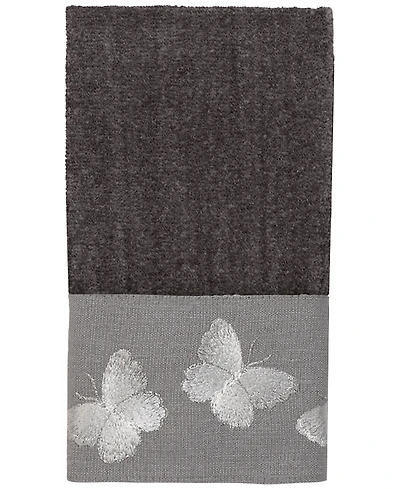 Avanti Yara Butterfly Bordered Cotton Fingertip Towel, 11" x 18"