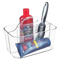 iDesign 4-Section Storage Caddy Organizer with Handle - Clear