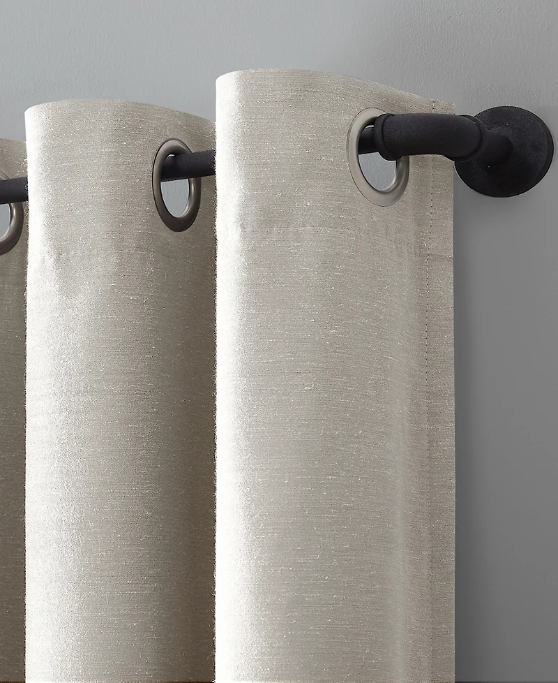 Linen Blend Blackout Grommet Top Curtain