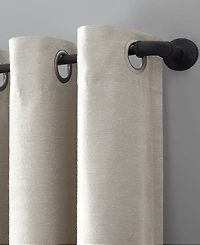Linen Blend Blackout Grommet Top Curtain