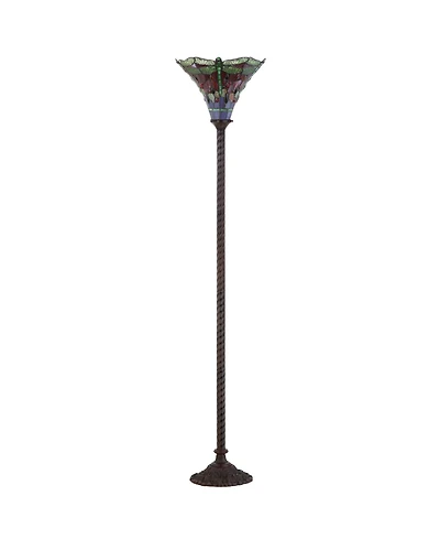 Jonathan Y Dragonfly Tiffany-Torchiere Floor Lamp