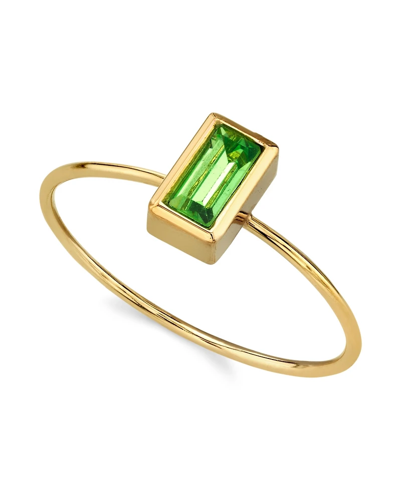 2028 14K Gold-tone Rectangle Crystal Ring