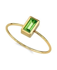 2028 14K Gold-tone Rectangle Crystal Ring