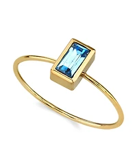 2028 14K Gold-tone Rectangle Crystal Ring