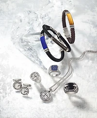 Effy Men's Tiger's Eye Brown Leather Bracelet in Sterling Silver