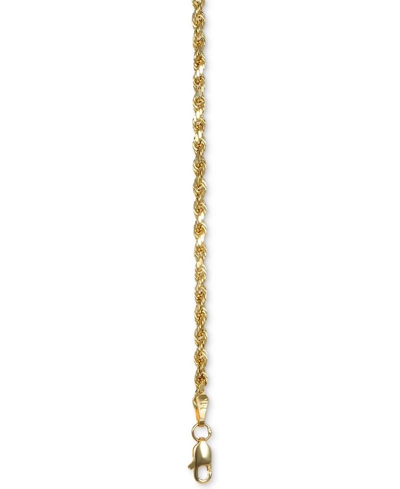 Italian Gold Forza Rope Chain 22" Necklace (2-1/2mm) in 14k Gold