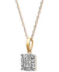 Diamond Cluster 18" Pendant Necklace (1/10 ct. t.w.) in 10k Gold