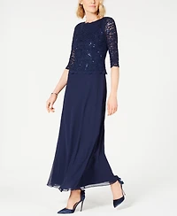 Alex Evenings Petite Sequin Lace Gown