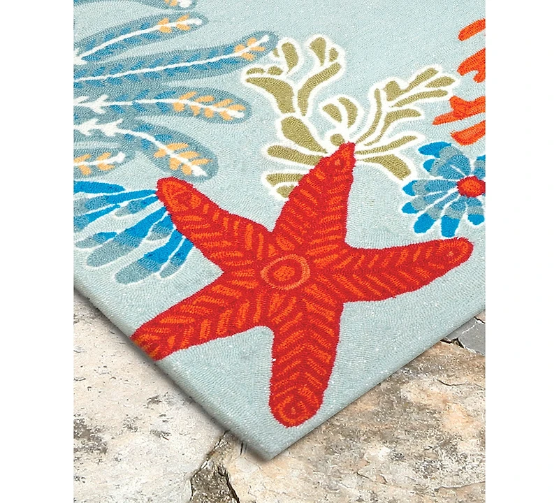 Liora Manne' Ravella 2256 Ocean Scene Blue 2'6" x 4' Indoor/Outdoor Area Rug