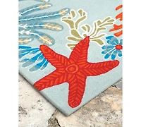 Liora Manne' Ravella 2256 Ocean Scene Blue 2'6" x 4' Indoor/Outdoor Area Rug