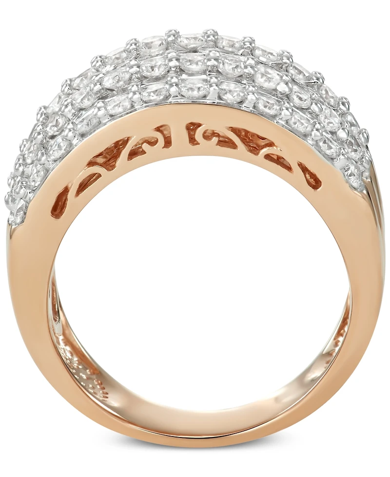 Five-Row Diamond Band (3 ct. t.w.) 14k White, Yellow or Rose Gold