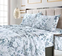 Tribeca Living Vernazza Printed 300 Thread Count Cotton Sateen Extra Deep Pocket Sheet Set