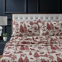 Tribeca Living Mountain Toile Heavyweight Flannel Sheet Sets