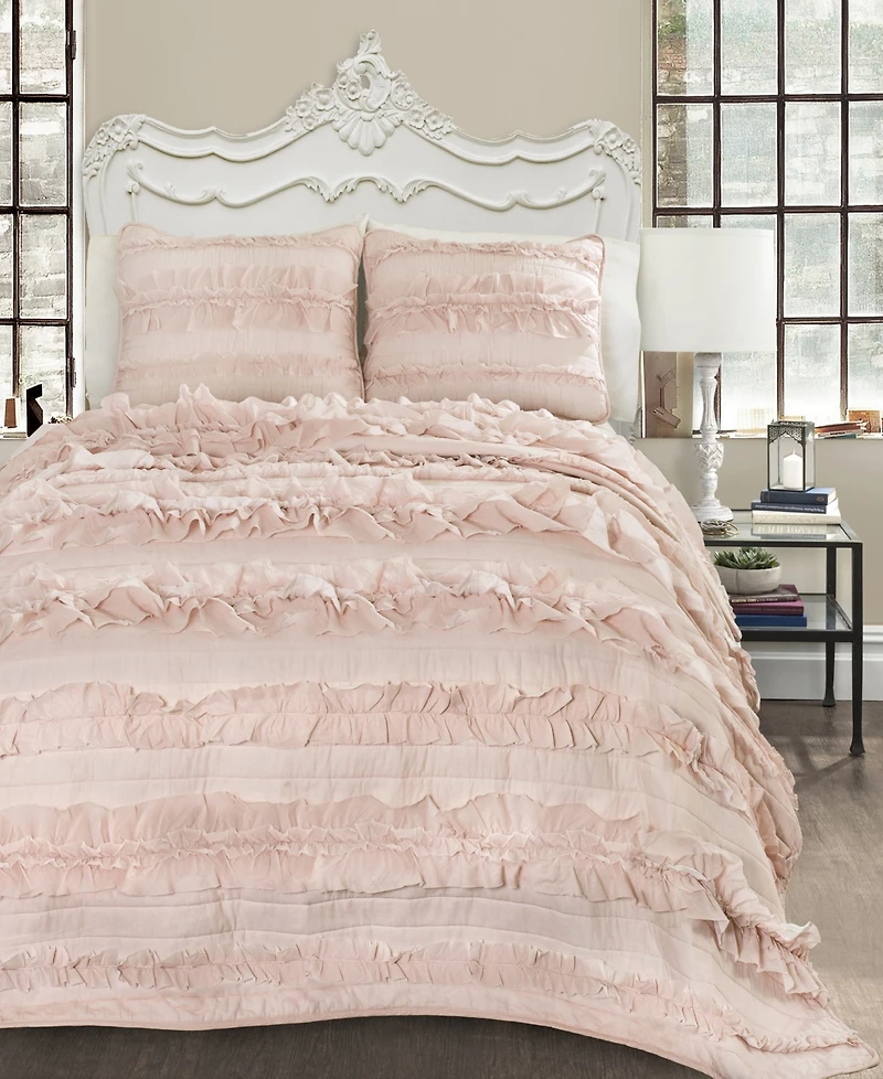 Lush Decor Belle Ruffle 3-Pc. Quilt Set, Full/Queen