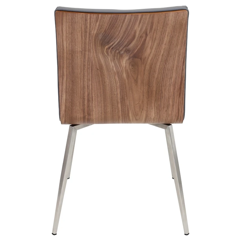 Lumisource Mason Chair with Swivel in Stainless Steel and Faux Leather Set of 2