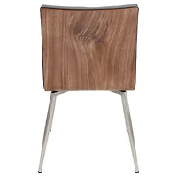 Lumisource Mason Chair with Swivel in Stainless Steel and Faux Leather Set of 2