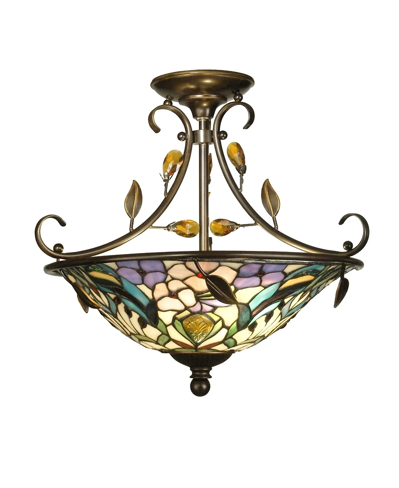 Dale Tiffany Peony Crystal Semi Flush Mount