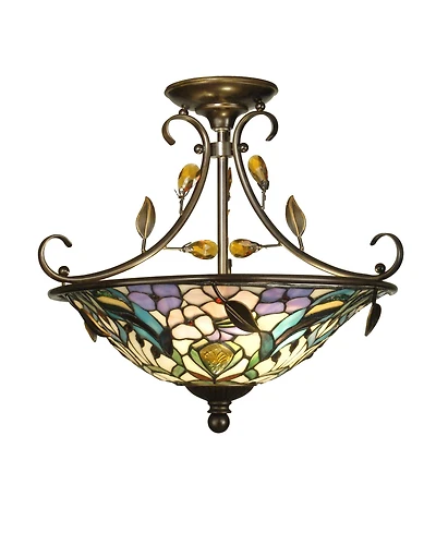 Dale Tiffany Peony Crystal Semi Flush Mount