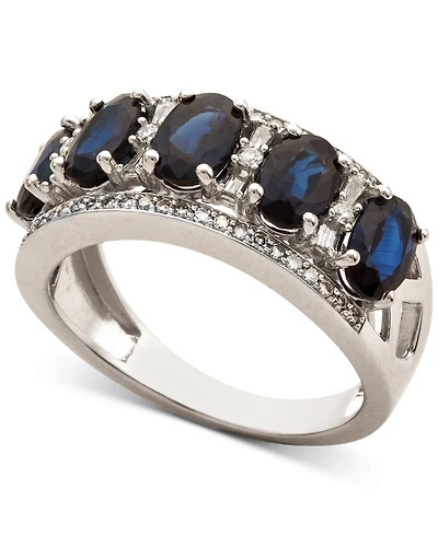 Sapphire (2-7/8 ct. t.w.) & Diamond (1/3 Ring 14k White Gold (Also Emerald, Tanzanite and Ruby)