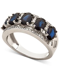 Sapphire (2-7/8 ct. t.w.) & Diamond (1/3 Ring 14k White Gold (Also Emerald, Tanzanite and Ruby)
