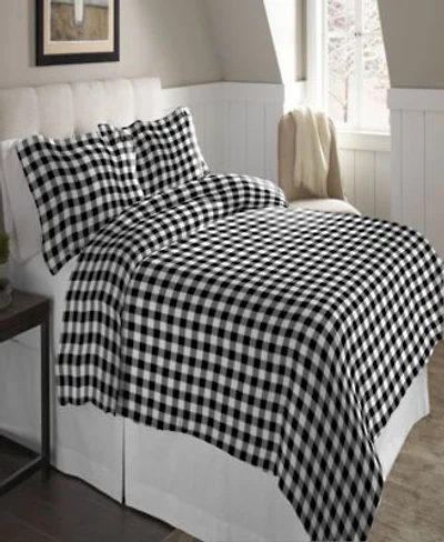 Pointehaven Buffalo Check Superior Weight Cotton Flannel Duvet Cover Set