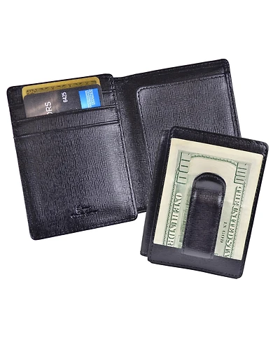 Men's Royce New York Saffiano Money Clip Wallet