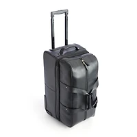 Royce New York Pebbled Leather Rolling Weekender Duffel Bag