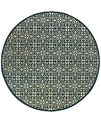 Oriental Weavers Marina 5927b Ivory Navy Indoor Outdoor Rug