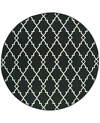 Oriental Weavers Marina 7763K Black/Ivory 7'10" Indoor/Outdoor Round Area Rug