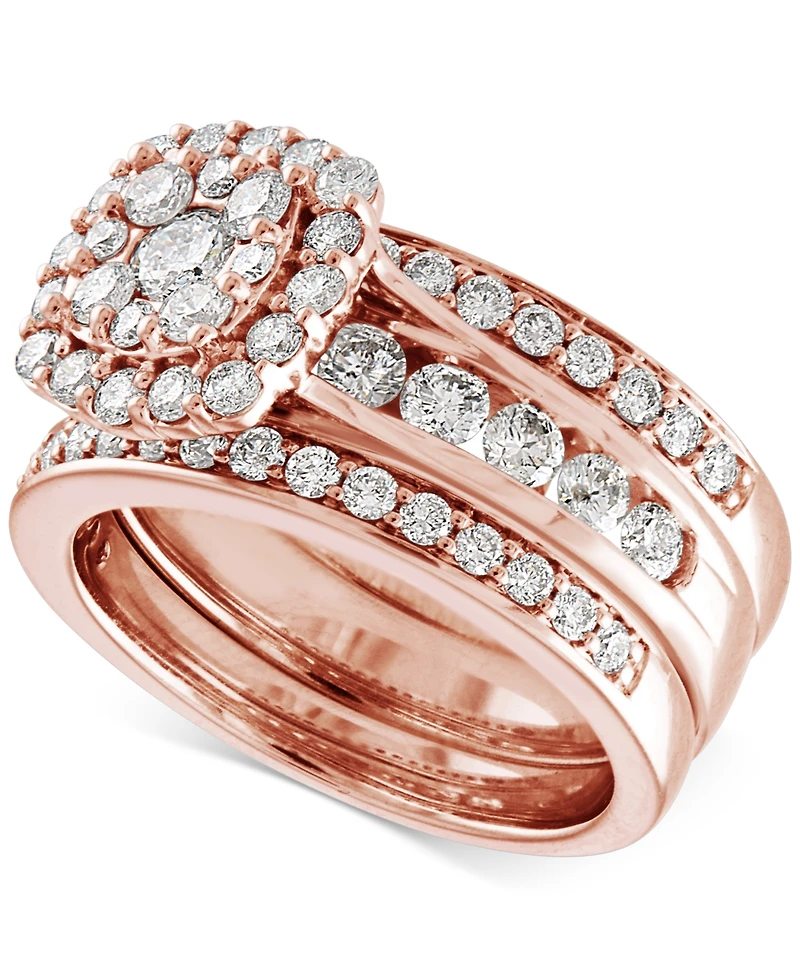 Diamond Three-Piece Ring Set (2 ct. t.w.) 14k White, Yellow and Rose Gold