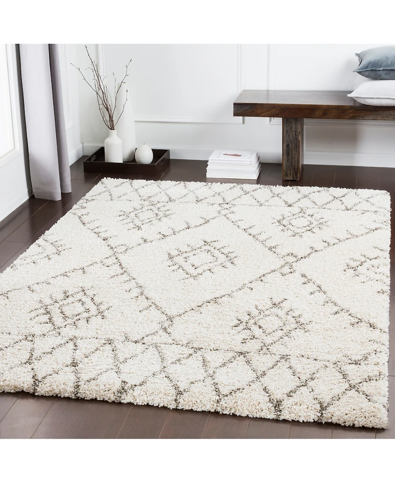 Livabliss Serengeti Shag Sgt-2301 White 6'7" x 9'6" Area Rug