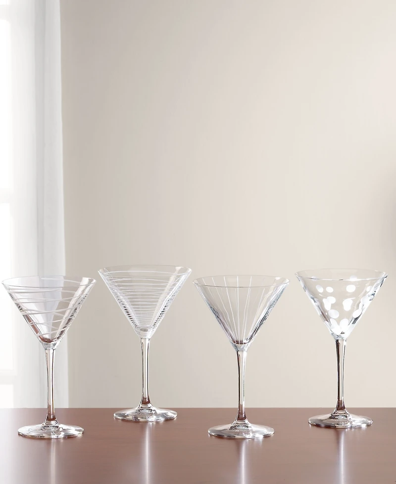 Mikasa "Clear Cheers" Martini Glasses, Set Of 4