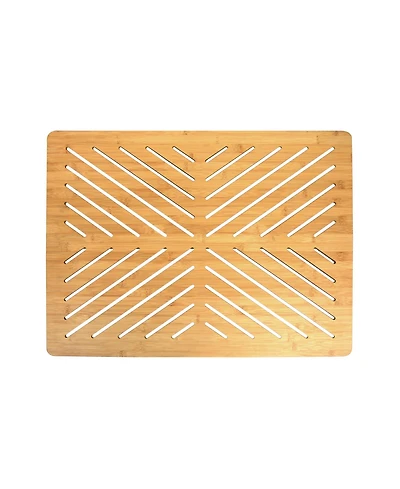 Oceanstar Bamboo Floor and Bath Mat with Non-Slip Rubber Feet