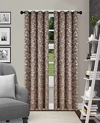 Superior Leaves Room Darkening Grommet 2-Panel Curtain Set