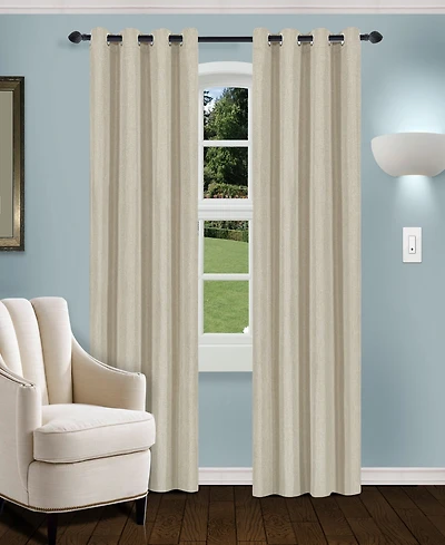Superior Linen-Inspired Classic Room Darkening Modern Fade Resistant -Piece Curtain Set with Grommet Header Top