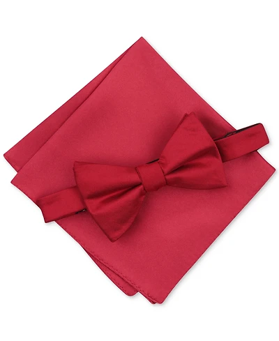 Alfani Men's Solid Texture Pocket Square and Bowtie