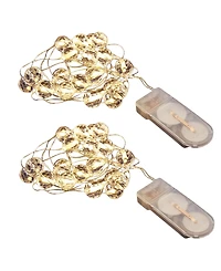 Lumabase Set of 2, 40 White Crystal Ball Mini String Lights