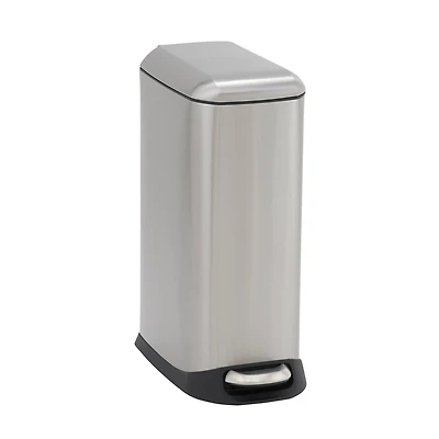 Household Essentials Slim Trash Can, 20 Liter/5 Gallon, Small Stainless Steel Trash Can