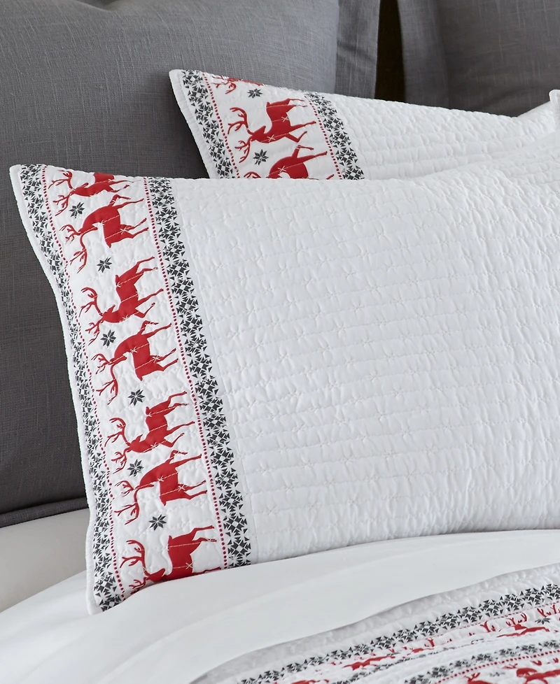 Levtex Rudolph Reindeer Border 3-Pc. Quilt Set, Full/Queen