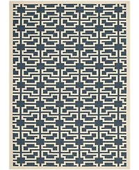 Safavieh Courtyard MSR5424 Navy and Beige 5'3" x 7'7" Sisal Weave Outdoor Area Rug