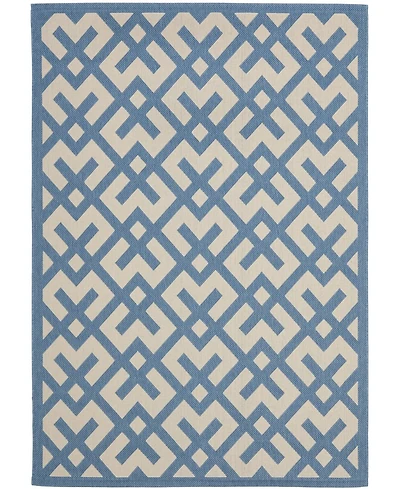 Safavieh Courtyard CY6915 Beige and Blue 5'3" x 7'7" Outdoor Area Rug