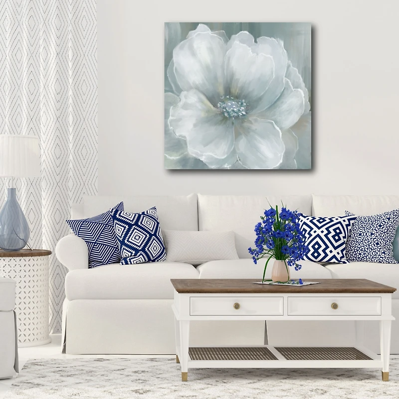 Courtside Market Grey Flower Ii Gallery-Wrapped Canvas Wall Art - 30" x 30"