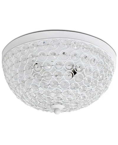 Elegant Designs 2 Light Elipse Crystal Flush Mount Ceiling Light
