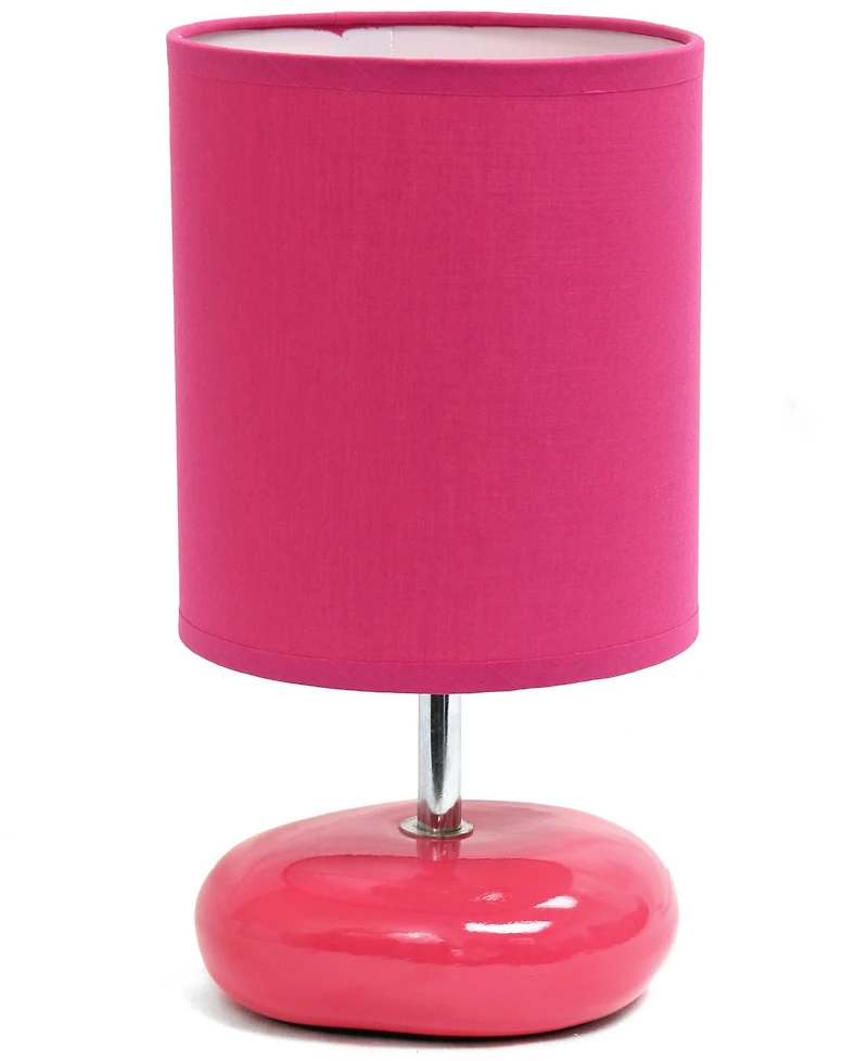 Simple Designs Stonies Small Stone Look Table Bedside Lamp