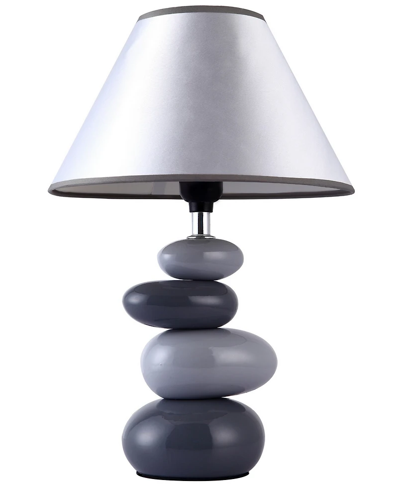 Simple Designs Shades of Gray Ceramic Stone Table Lamp