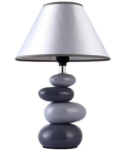 Simple Designs Shades of Gray Ceramic Stone Table Lamp