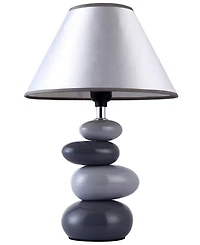 Simple Designs Shades of Gray Ceramic Stone Table Lamp