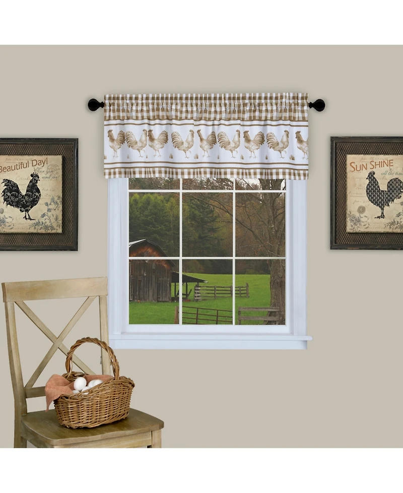 Achim Barnyard Gingham Kitchen Window Valance, 58" x 14"