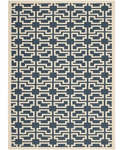 Safavieh Courtyard MSR5424 Navy and Beige 8' x 11' Sisal Weave Outdoor Area Rug