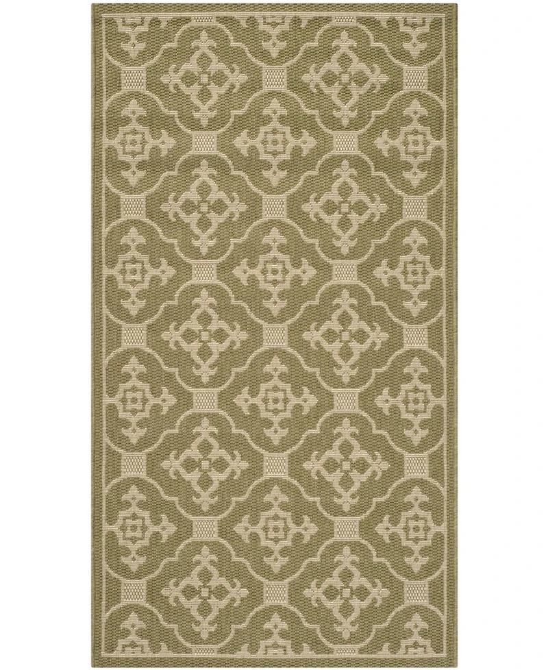 Safavieh Courtyard CY6564 Green and Creme 5'3" x 7'7" Sisal Weave Outdoor Area Rug